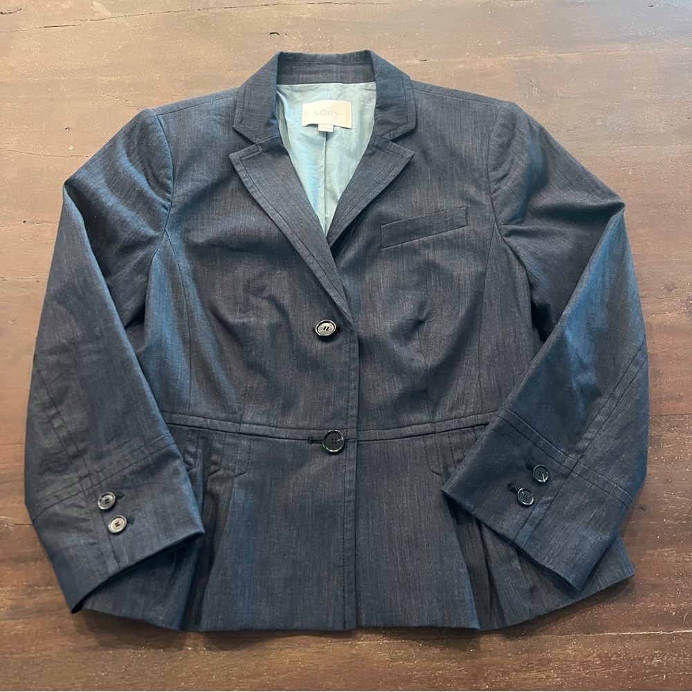 LOFT Women's Charcoal Blazer - Size 4